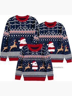 Ugly Family Matching Christmas Sweater Knitted Pullover Party Holiday